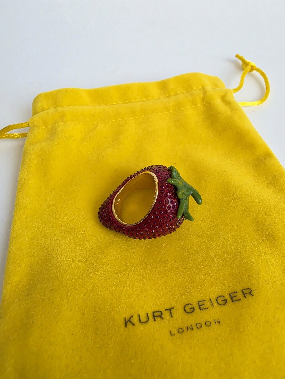 Kurt Geiger London Strawberry Crystal Cocktail Ring
